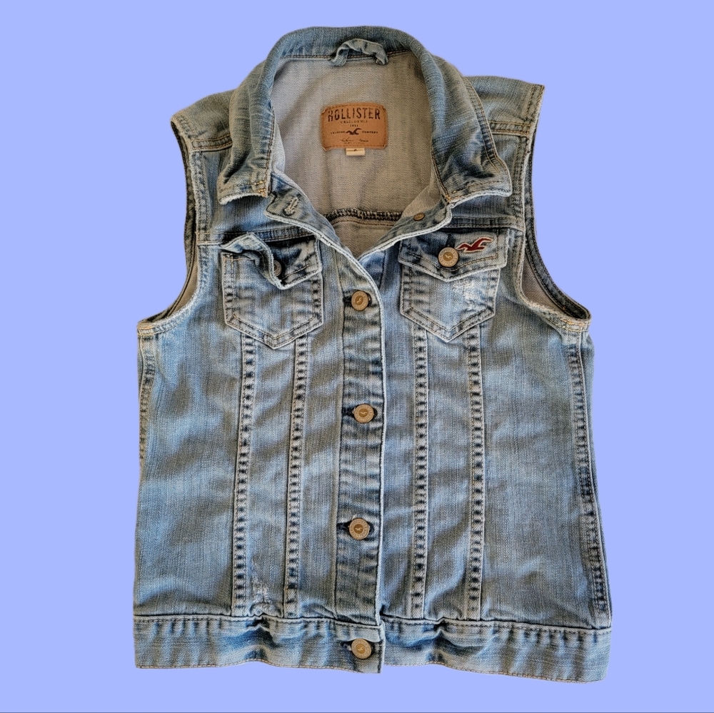 Hollister Sleeveless Denim Jean Jacket